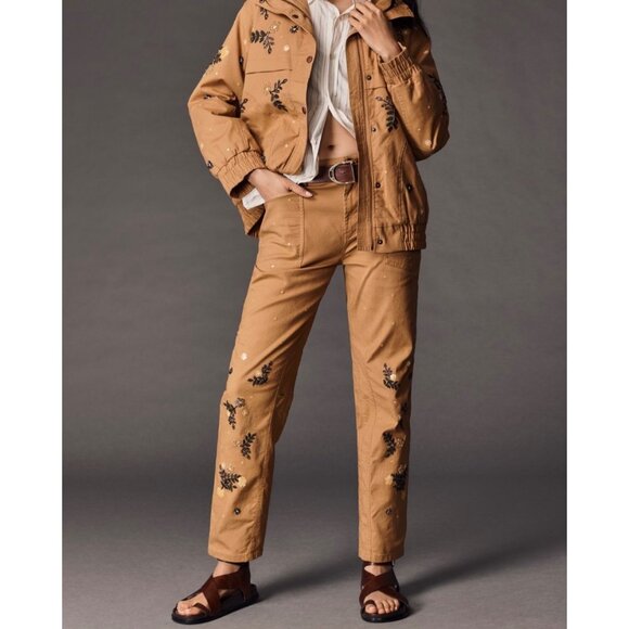 Pilcro Anthropologie The Wanderer Mid-Rise Relaxed-Leg Pants 24 Appliqué Edition - Picture 4 of 8